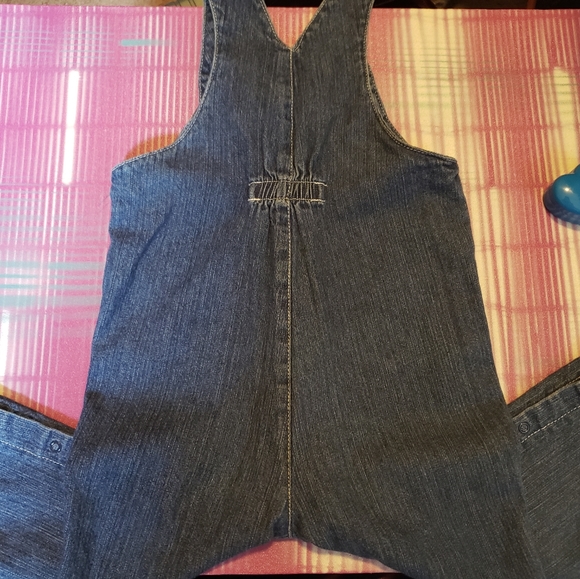 Vintage Overalls Romper with ❤️ heart shapes Pockets 1990s does 70s Denim - Picture 4 of 12